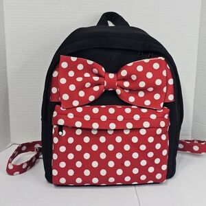 Disneyland Cute Minnie Mouse Medium Size Backpack Black/red  Collectible Rare